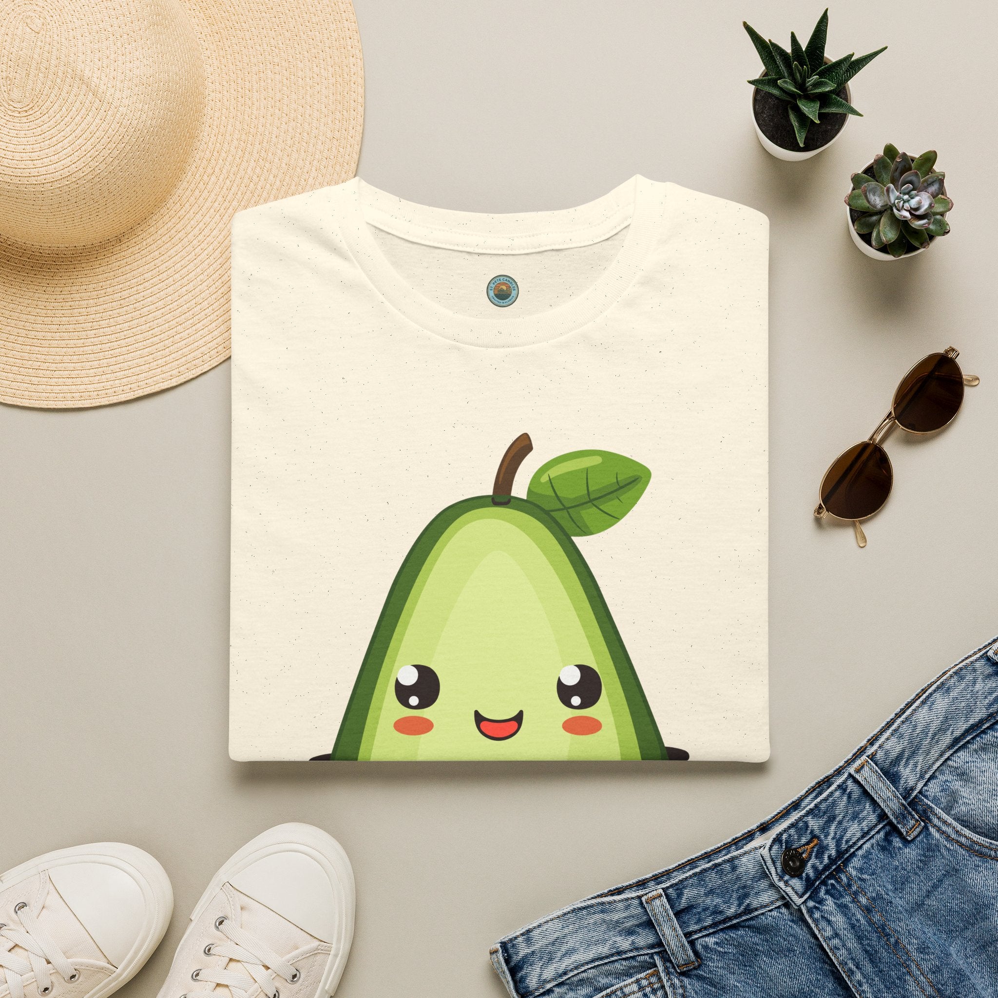 Kawaii Avocado Character T-Shirt