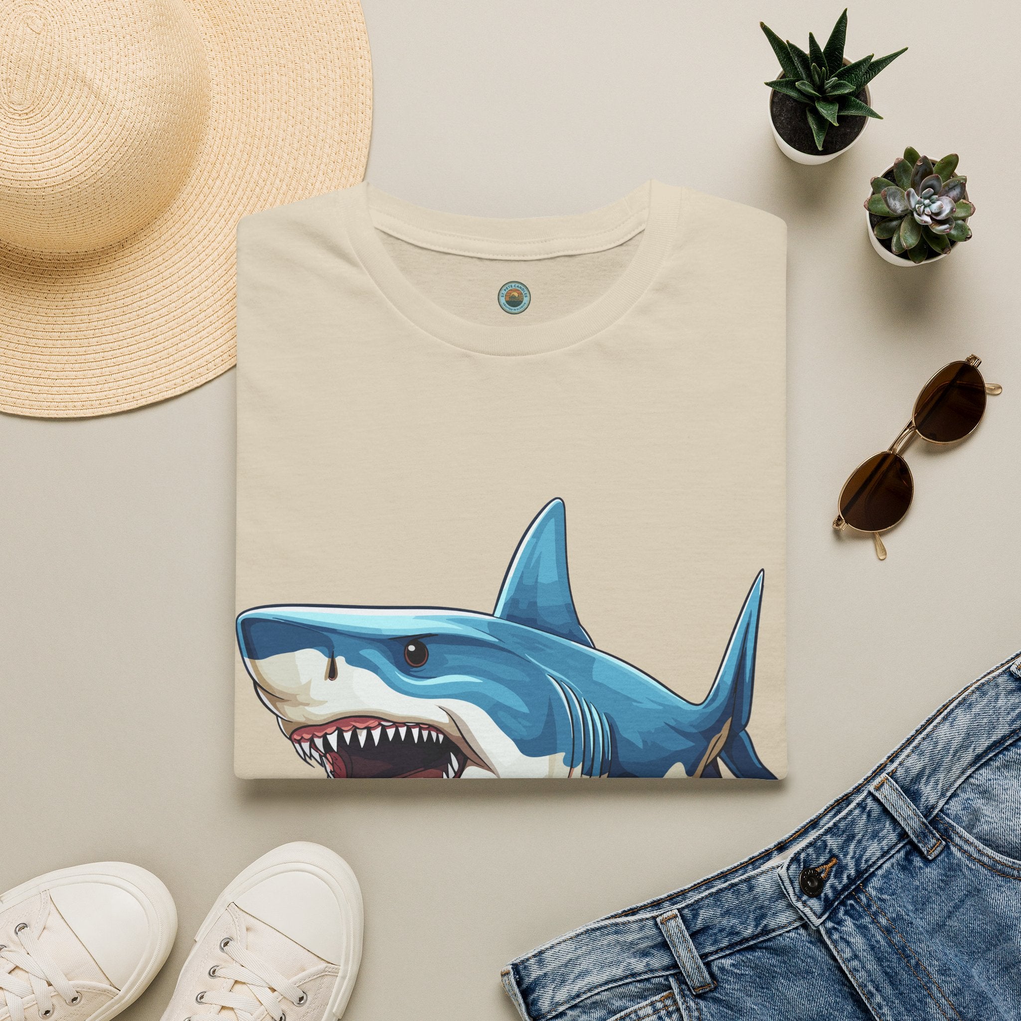 Angry Shark Character T-Shirt, St. Pete Florida