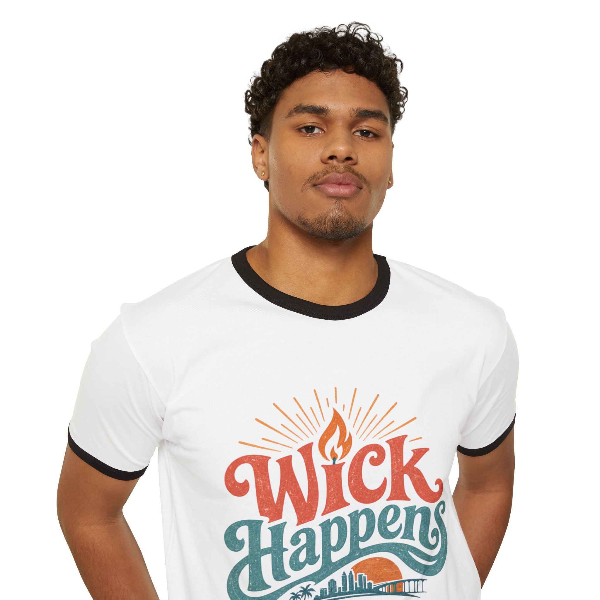 Vintage Florida Sunset T-Shirt, Wick Happens Ringer Tee