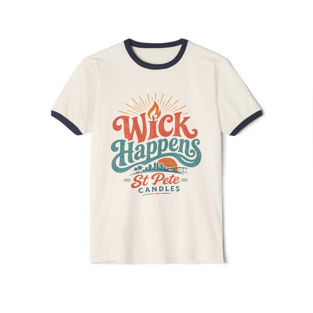 Vintage Florida Sunset T-Shirt, Wick Happens Ringer Tee