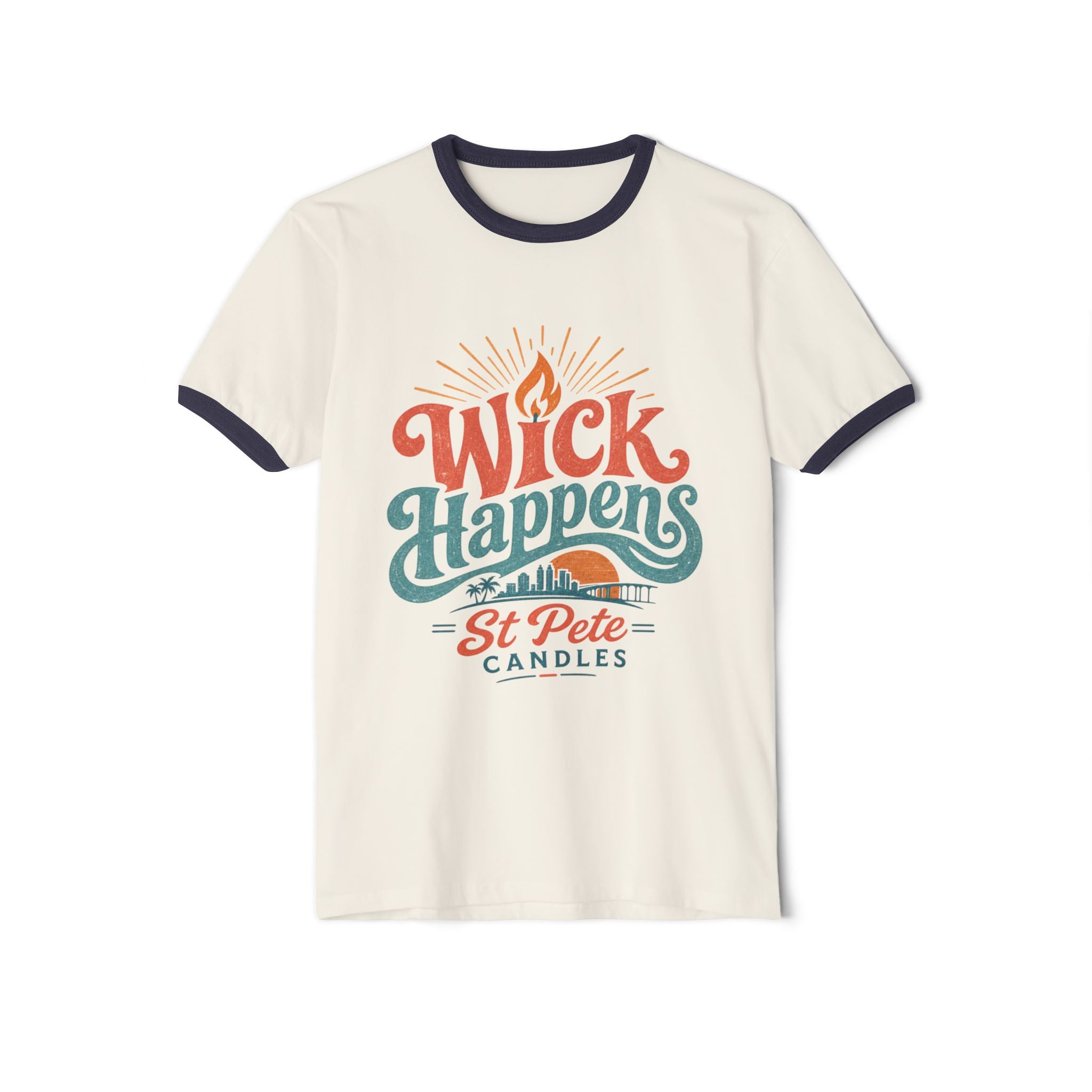 Vintage Florida Sunset T-Shirt, Wick Happens Ringer Tee