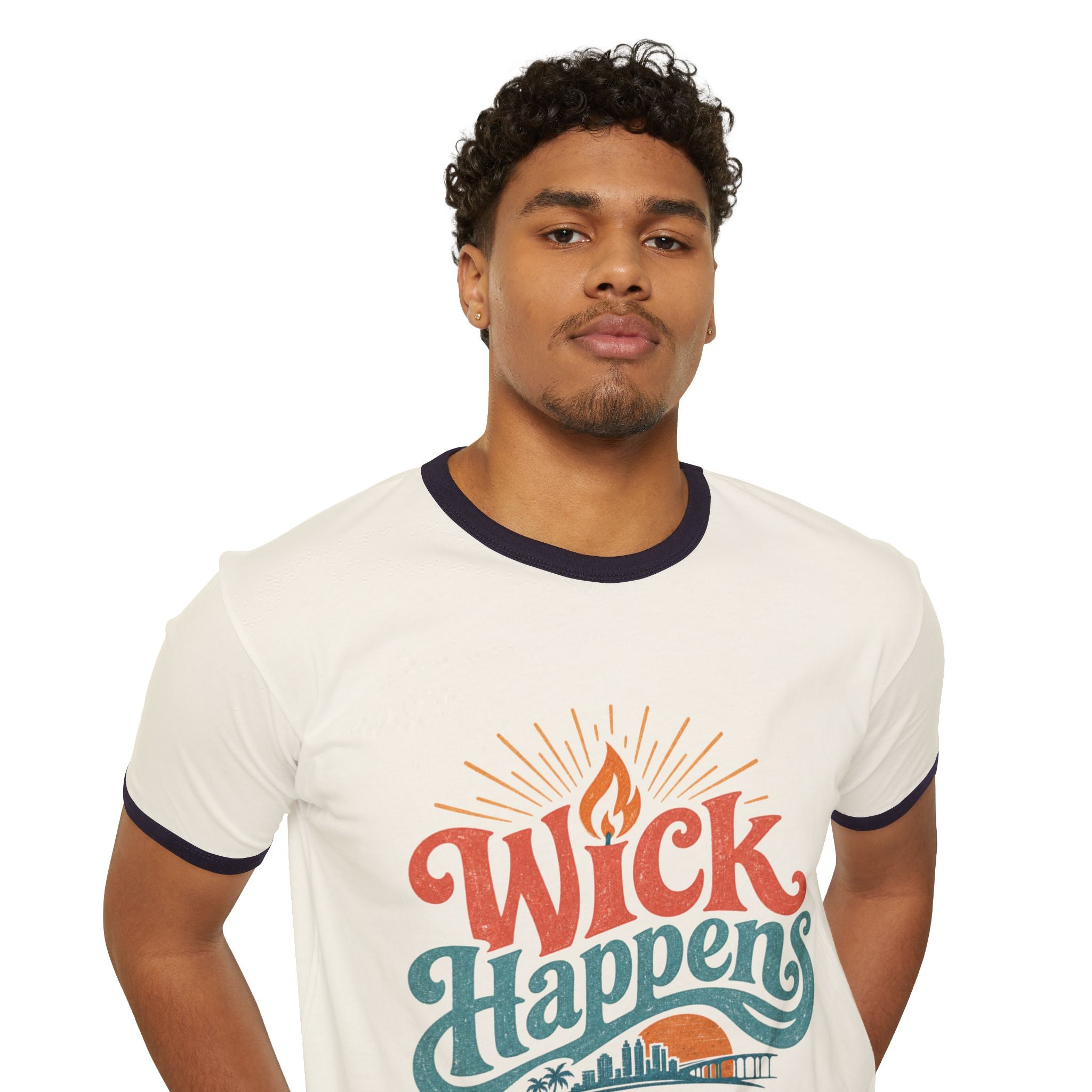Vintage Florida Sunset T-Shirt, Wick Happens Ringer Tee