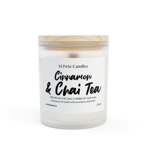 Cinnamon Chai Coconut Apricot Soy Candle, Hand Poured Clean Burning Wax, Coastal Scented Gift, 11oz
