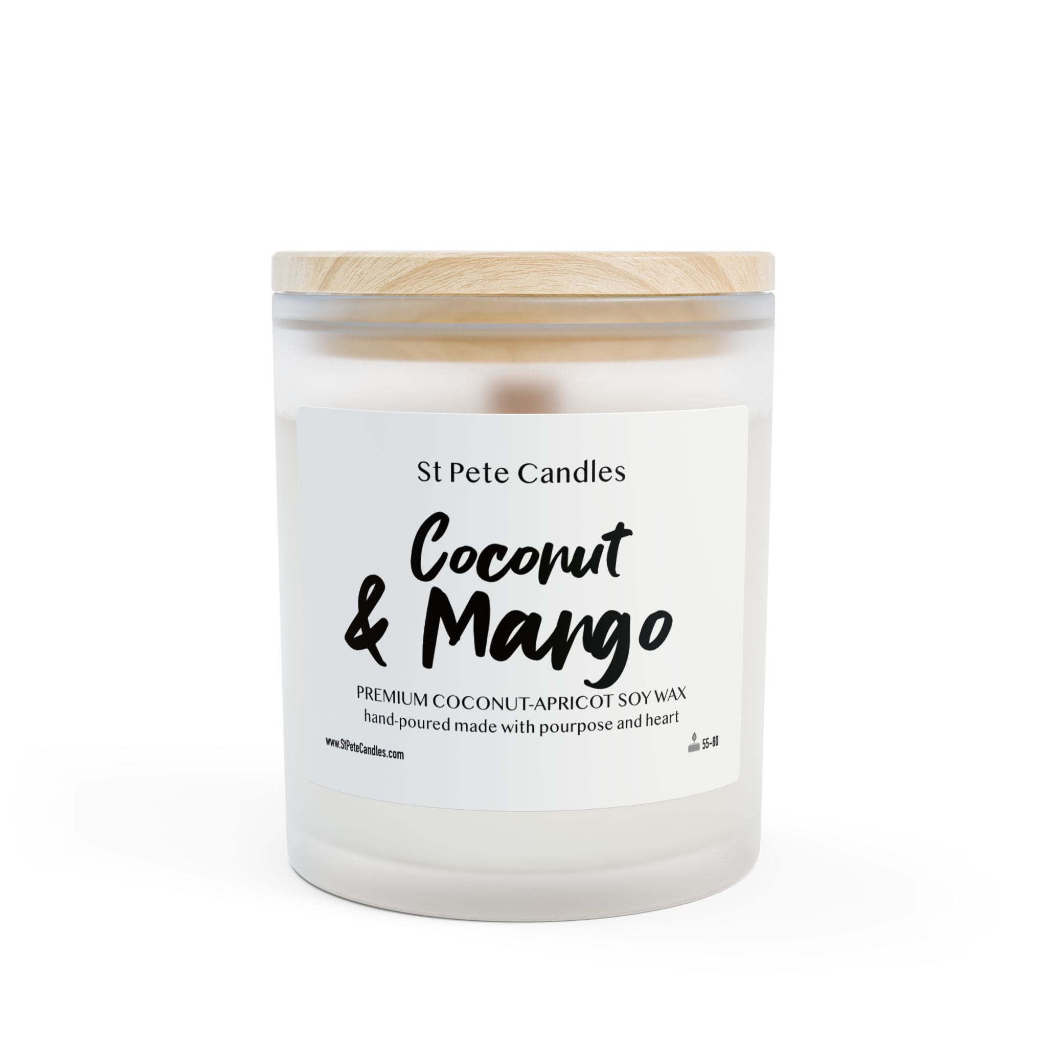 Mango Coconut Apricot Soy Candle, Hand Poured Clean Burning Wax, Coastal Scented Gift, 11oz
