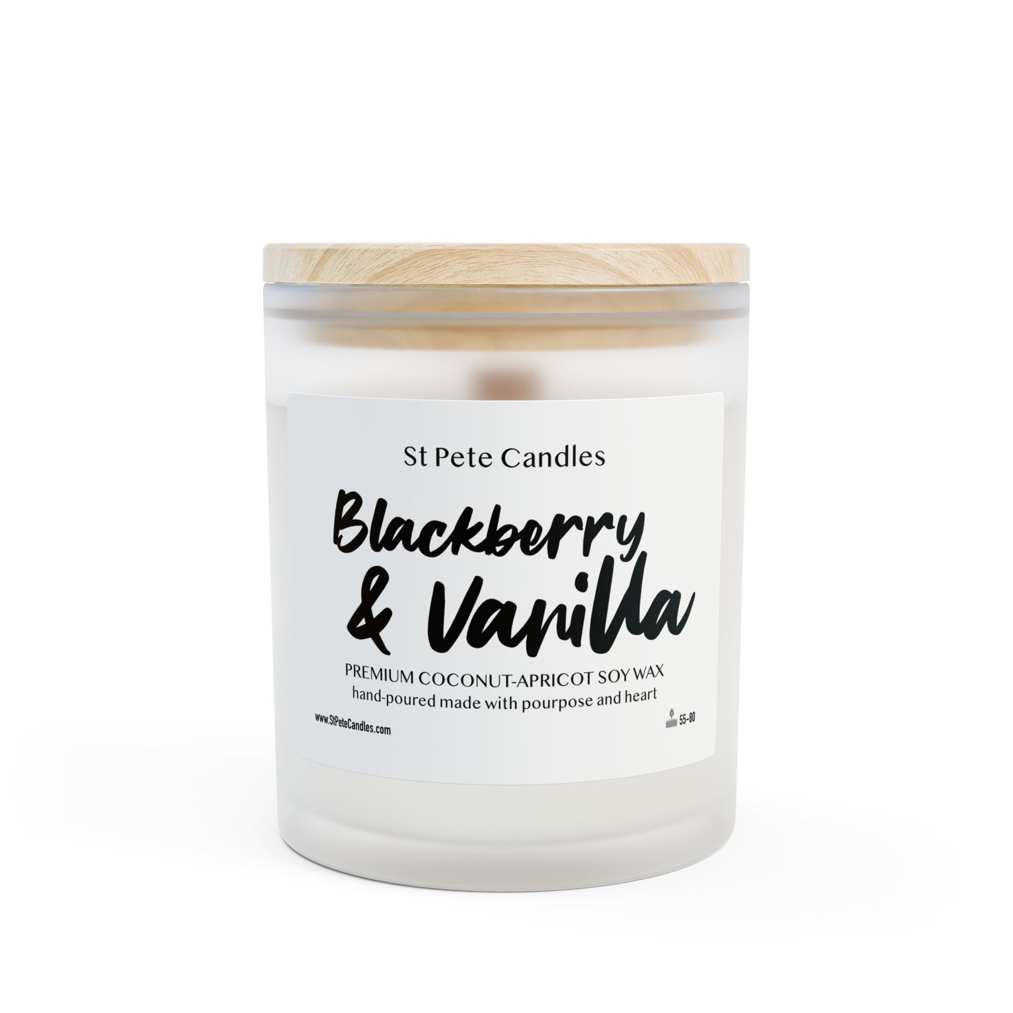 Blackberry Vanilla Coconut Apricot Soy Candle, Hand Poured Clean Burning Wax, Coastal Scented Gift, 11oz