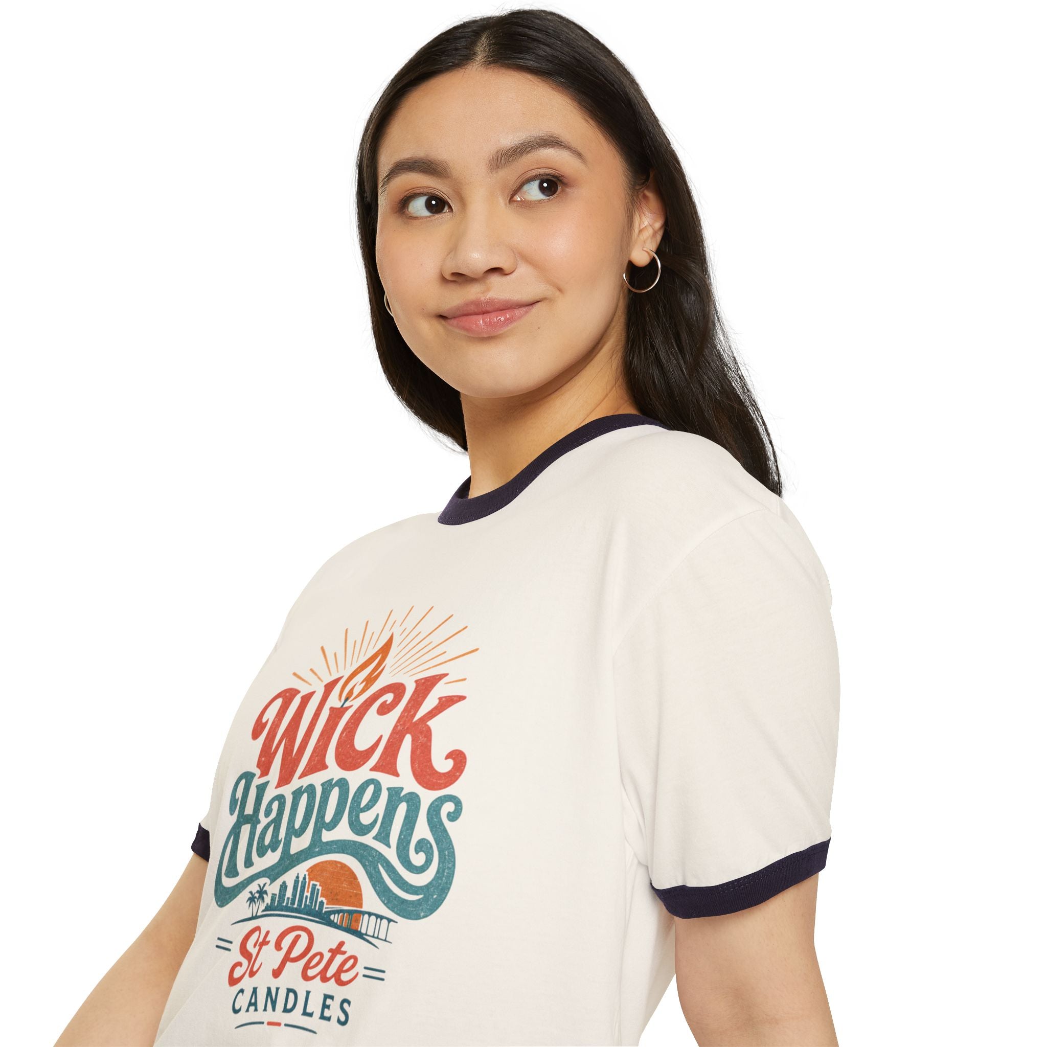 Vintage Florida Sunset T-Shirt, Wick Happens Ringer Tee