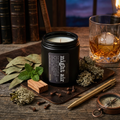 Eucalyptus Mint Scented Fragrance, Mens Cologne Soy Wax Candle, Wood Coaster Gift for Him
