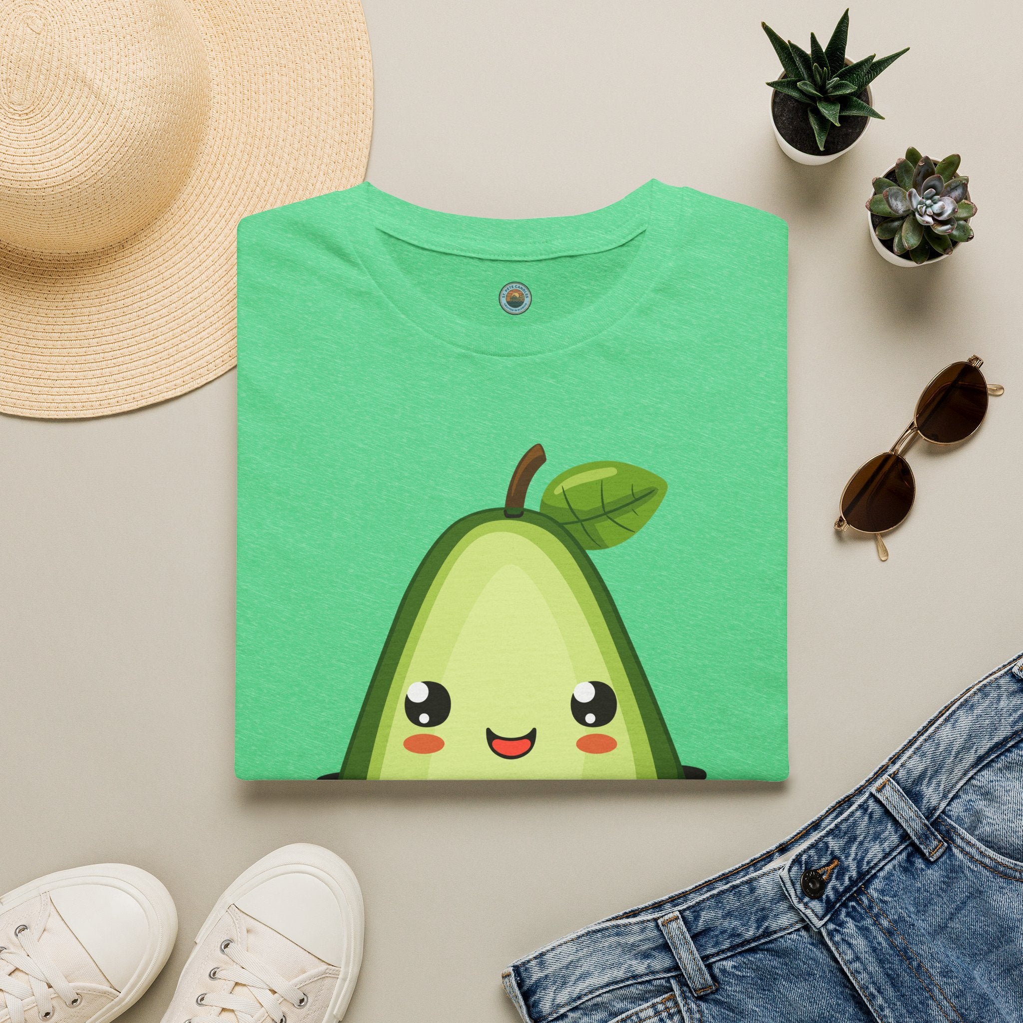 Kawaii Avocado Character T-Shirt