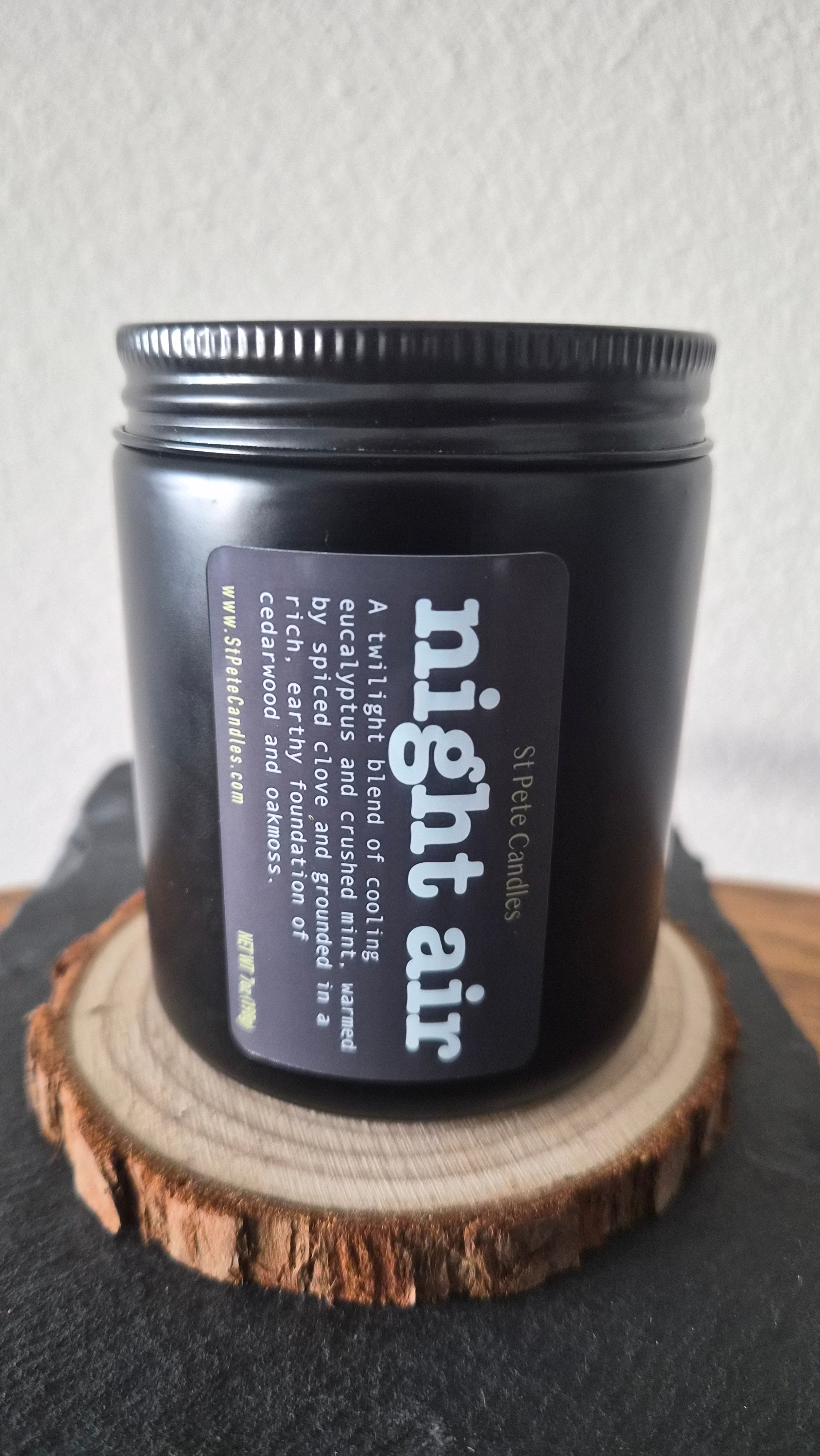 Eucalyptus Mint Scented Fragrance, Mens Cologne Soy Wax Candle, Wood Coaster Gift for Him