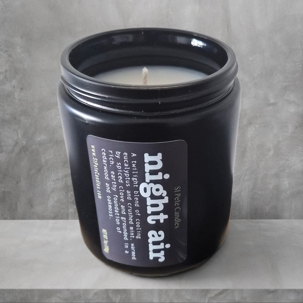 Eucalyptus Mint Scented Fragrance, Mens Cologne Soy Wax Candle, Wood Coaster Gift for Him