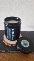 Club Blue with Wood Coaster, 8oz