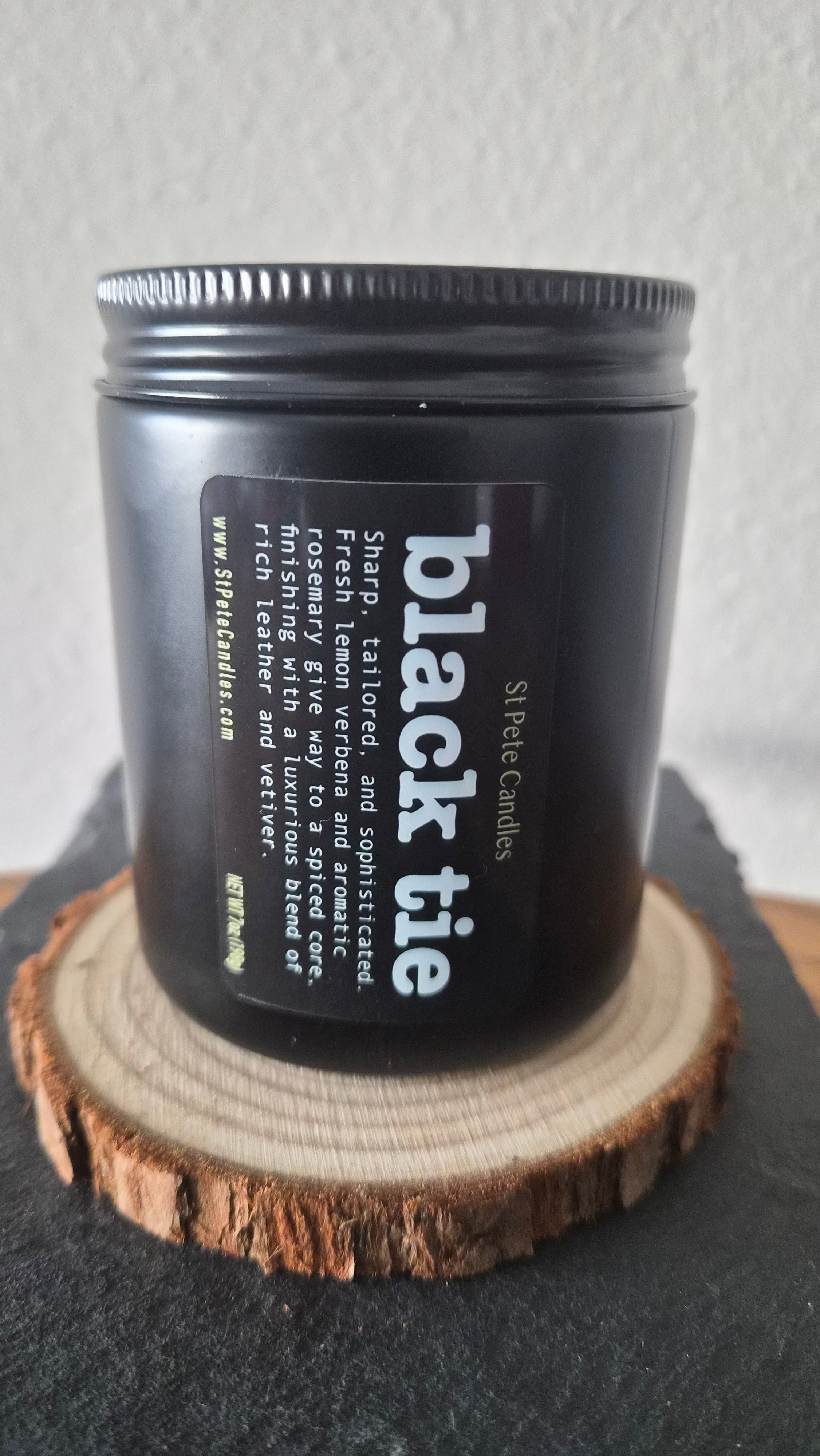 Leather Sandalwood Scented Fragrance, Mens Cologne Soy Wax Candle, Wood Coaster Gift for Him