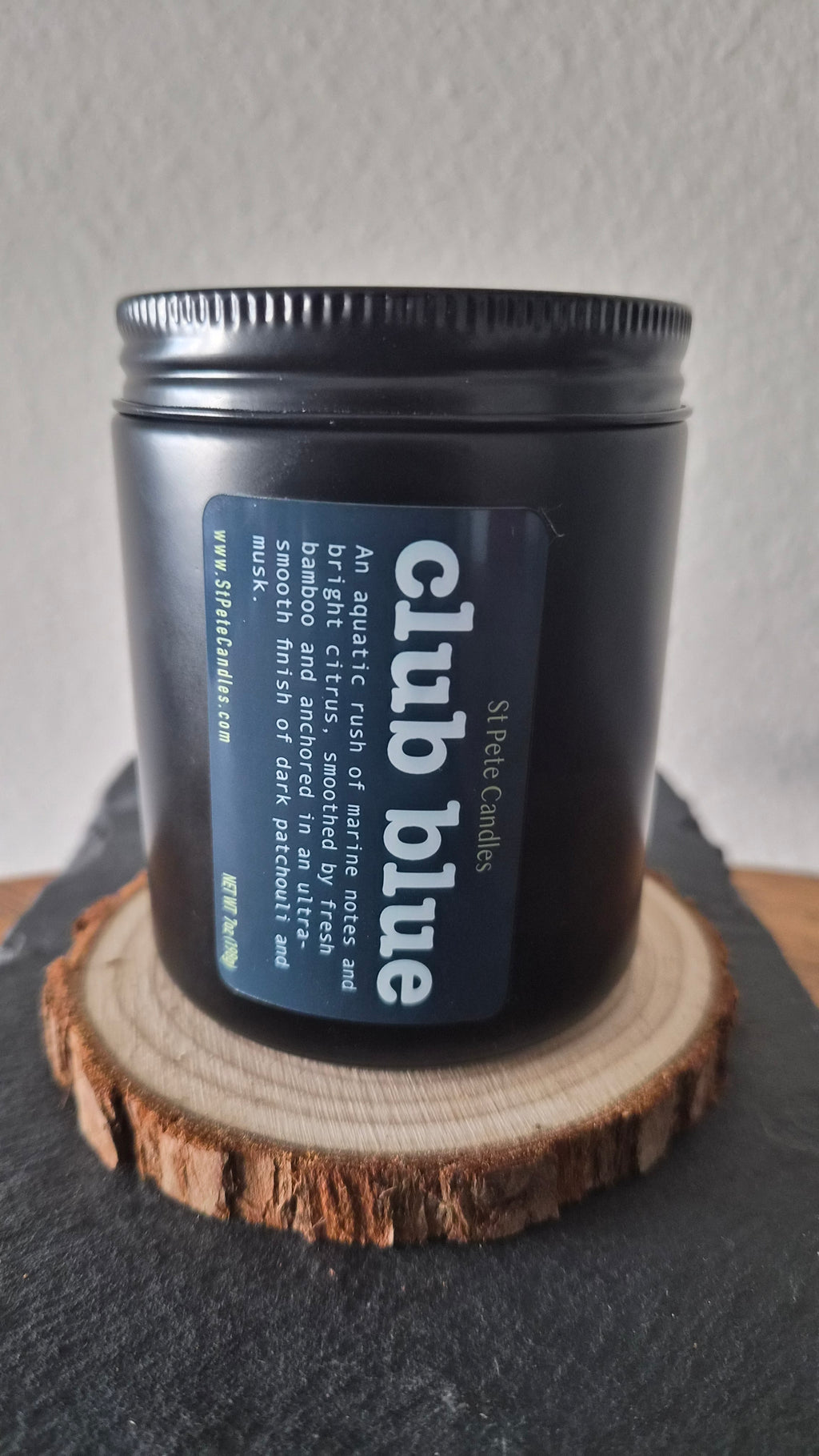 Citrus Musk Scented Fragrance, Mens Cologne Soy Wax Candle, Wood Coaster Gift for Him