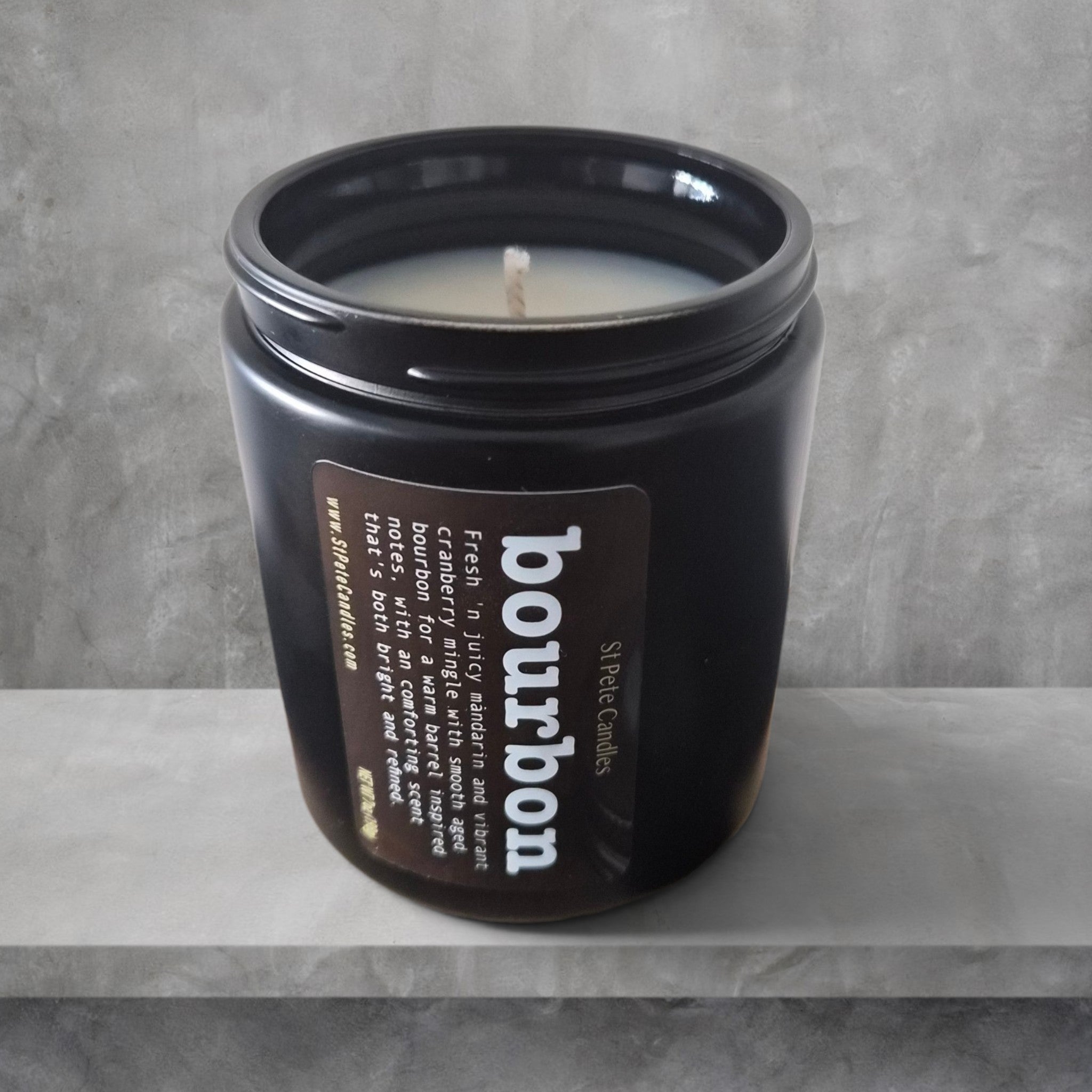 Bourbon Mandarin Scented Fragrance, Mens Cologne Soy Wax Candle, Wood Coaster Gift for Him
