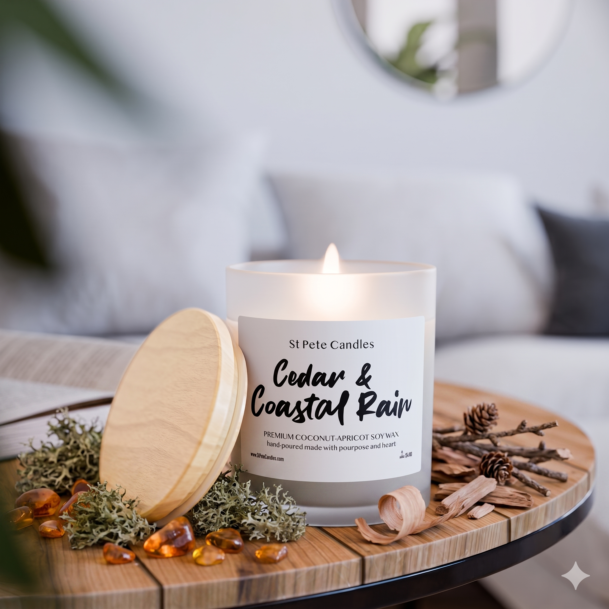 Luxury Coconut-Apricot Soy Candles, 11oz