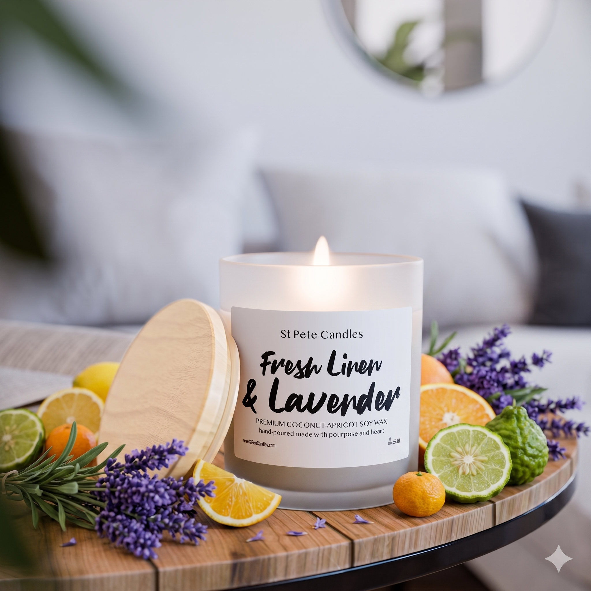 Luxury Coconut-Apricot Soy Candles, 11oz