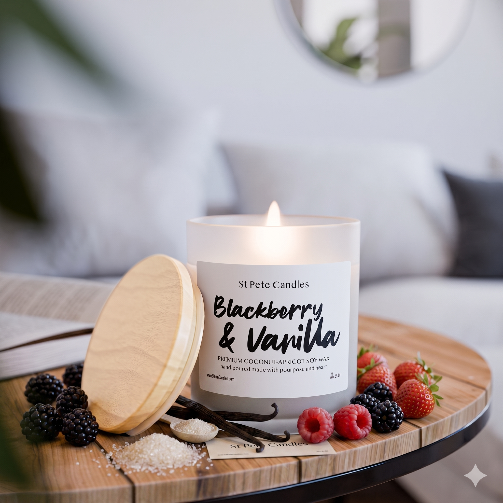 Luxury Coconut-Apricot Soy Candles, 11oz