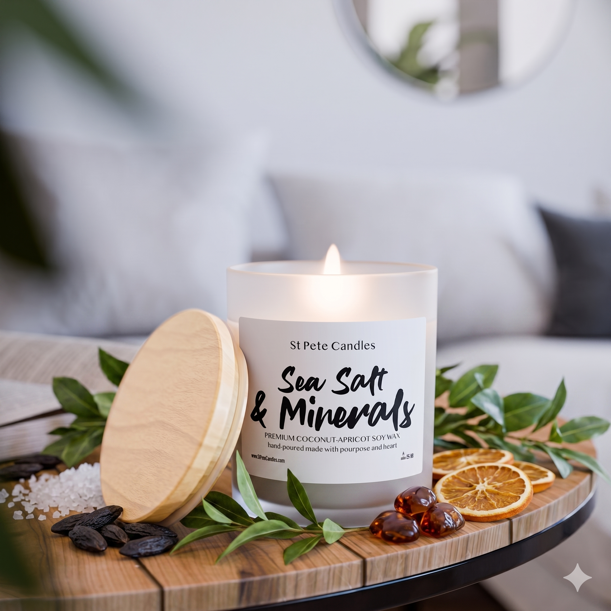 Luxury Coconut-Apricot Soy Candles, 11oz