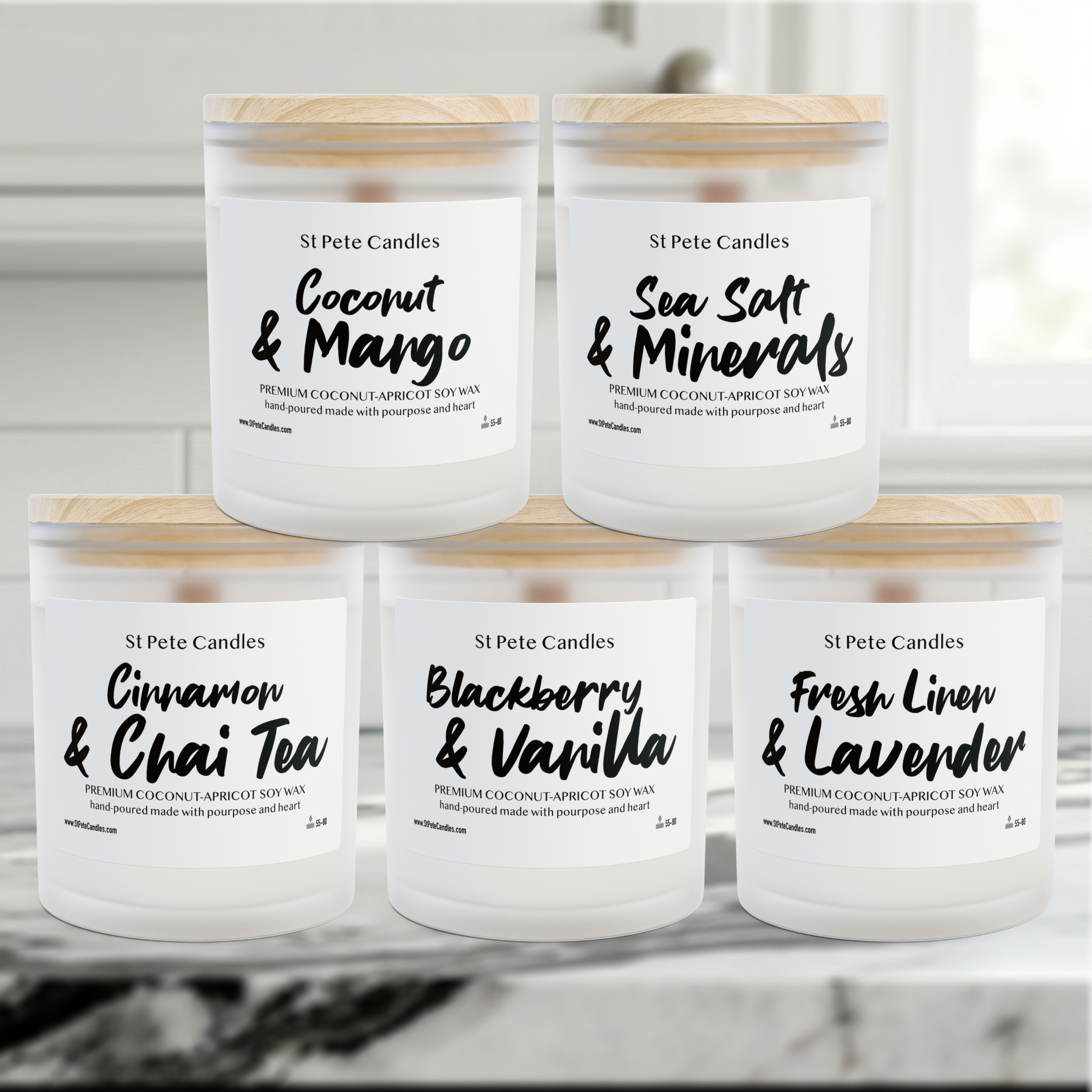 Luxury Coconut-Apricot Soy Candle, Hand Poured Clean Burning Wax, Multiple Scent Profiles, All Occasions Gift Idea, 11oz