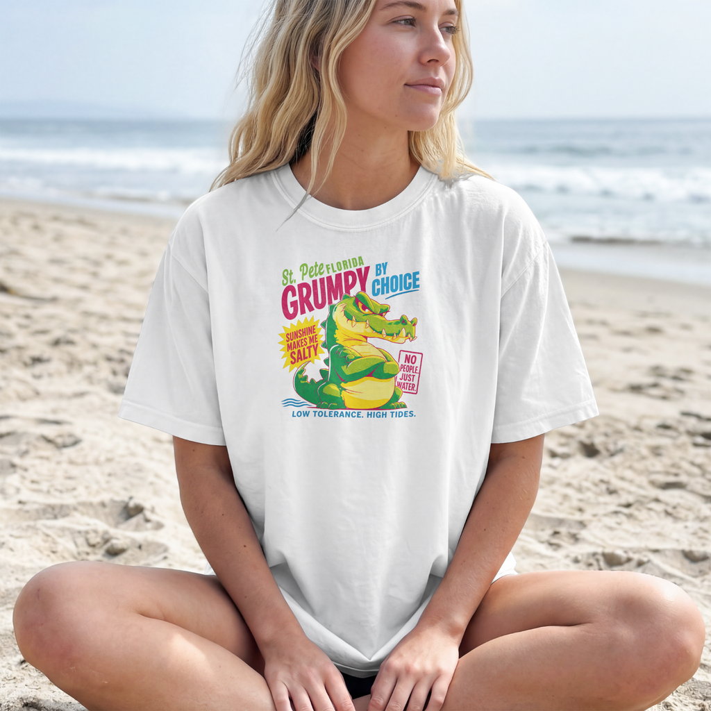 Grumpy Alligator St. Pete Florida T-Shirt | Sunshine Makes Me Salty