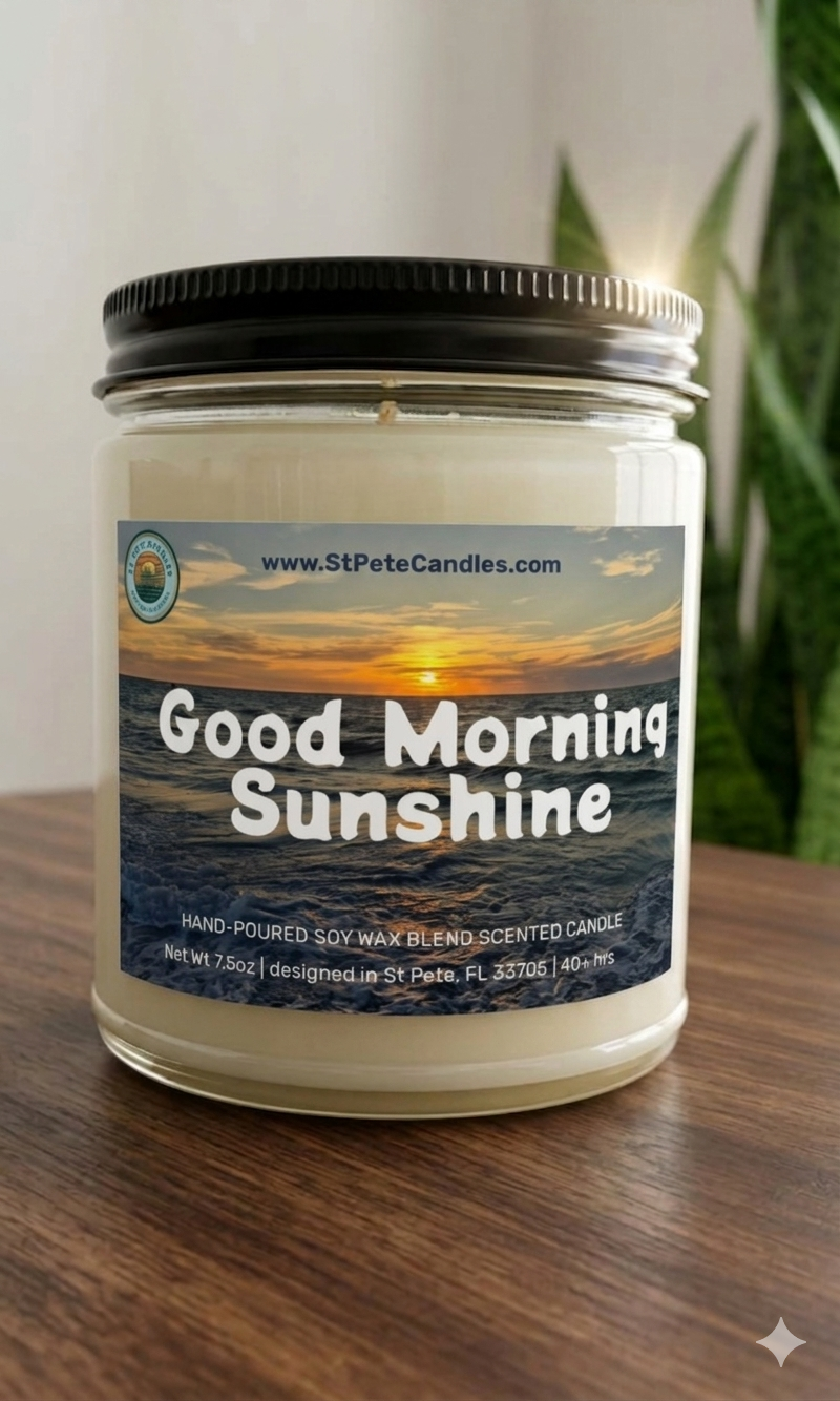 Sea Breeze Soy Candle, Coastal Scented Candle, Hand Poured Clean Burning Wax, Gift Idea, Good Morning Sunshine, 9oz
