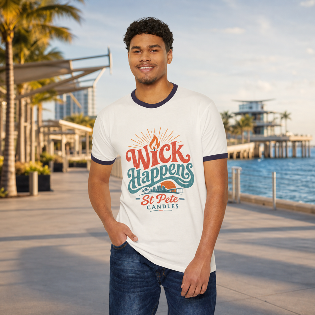 Vintage Florida Sunset T-Shirt, Wick Happens Ringer Tee
