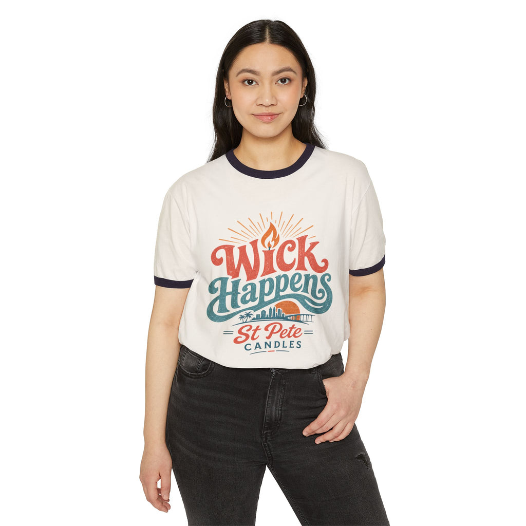 Vintage Florida Sunset T-Shirt, Wick Happens Ringer Tee