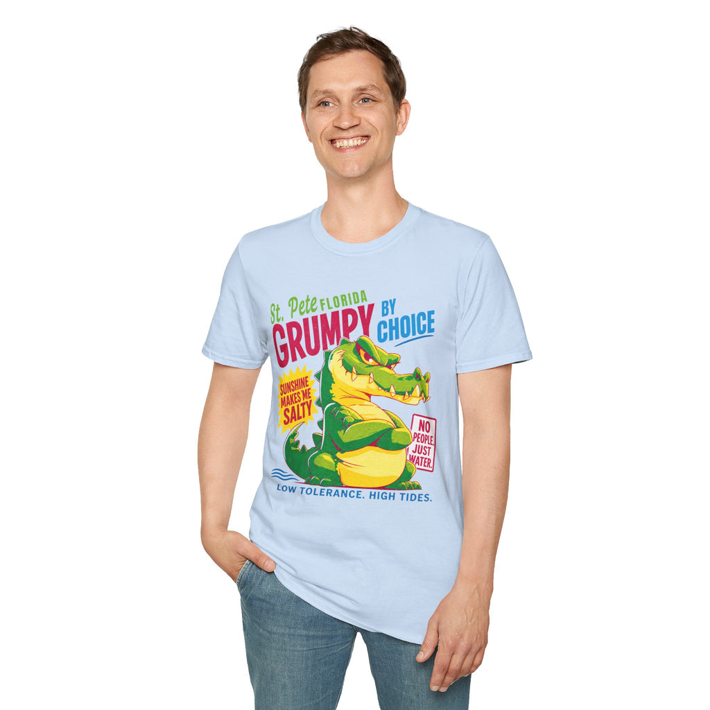 Grumpy Alligator St. Pete Florida T-Shirt | Sunshine Makes Me Salty