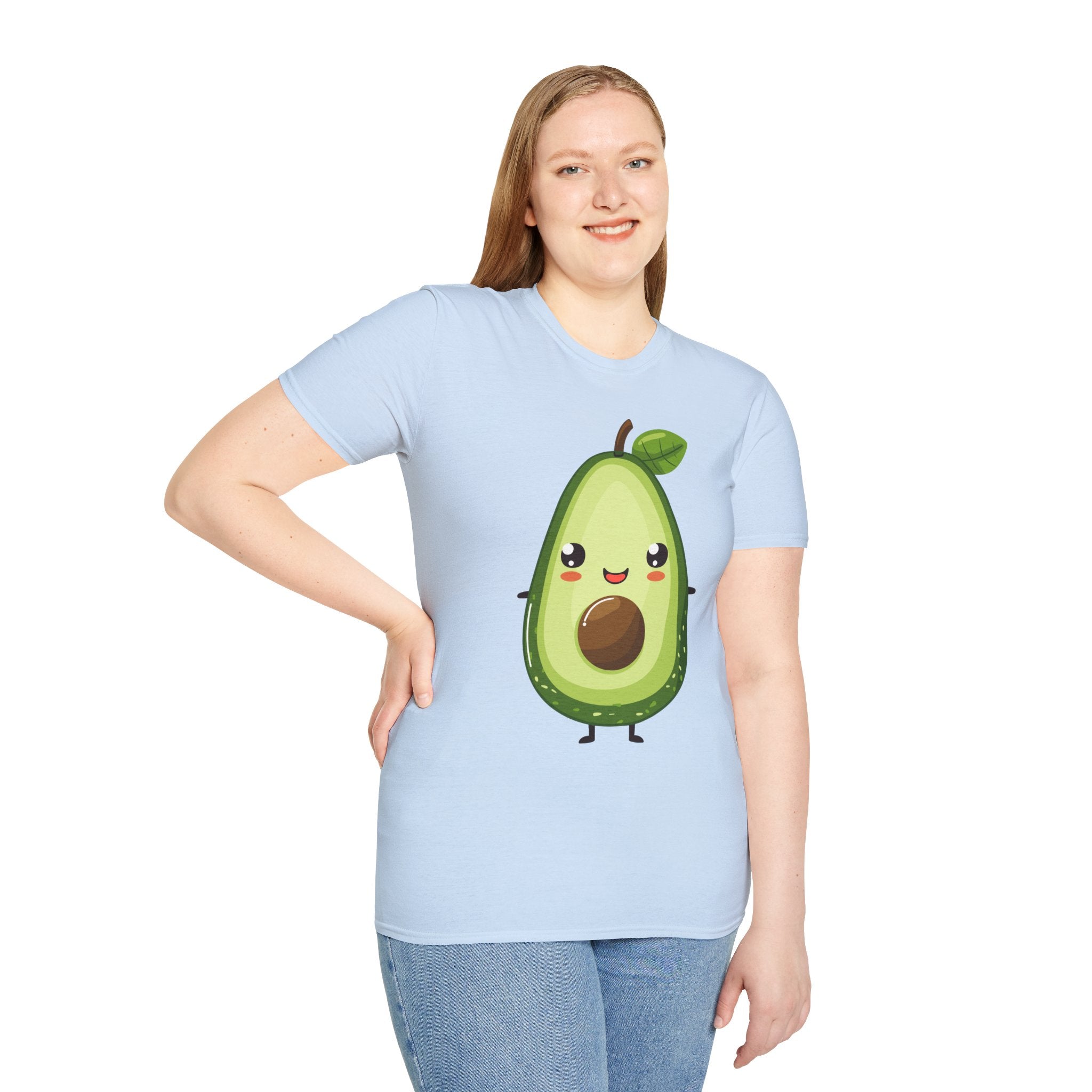 Kawaii Avocado Character T-Shirt