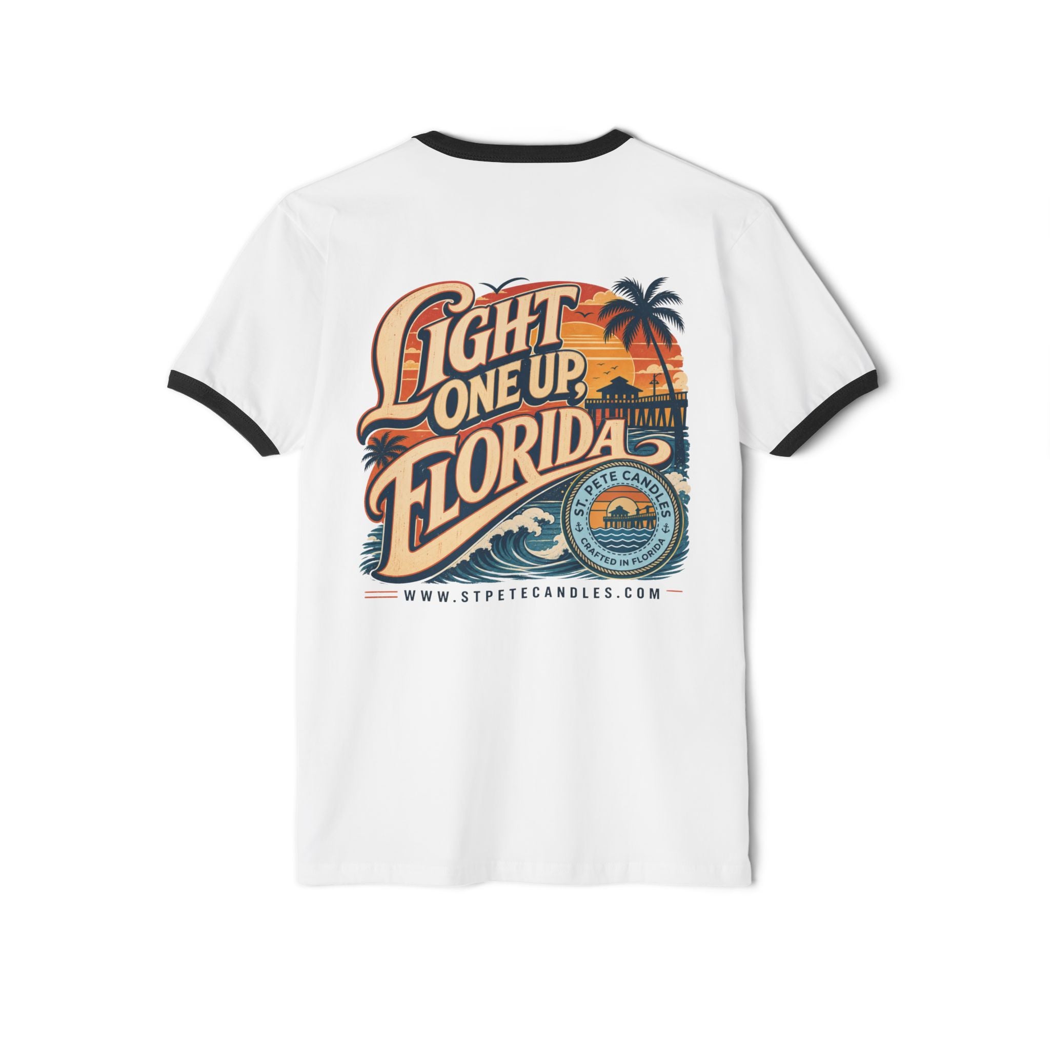 Vintage Florida Sunset T-Shirt, Wick Happens Ringer Tee