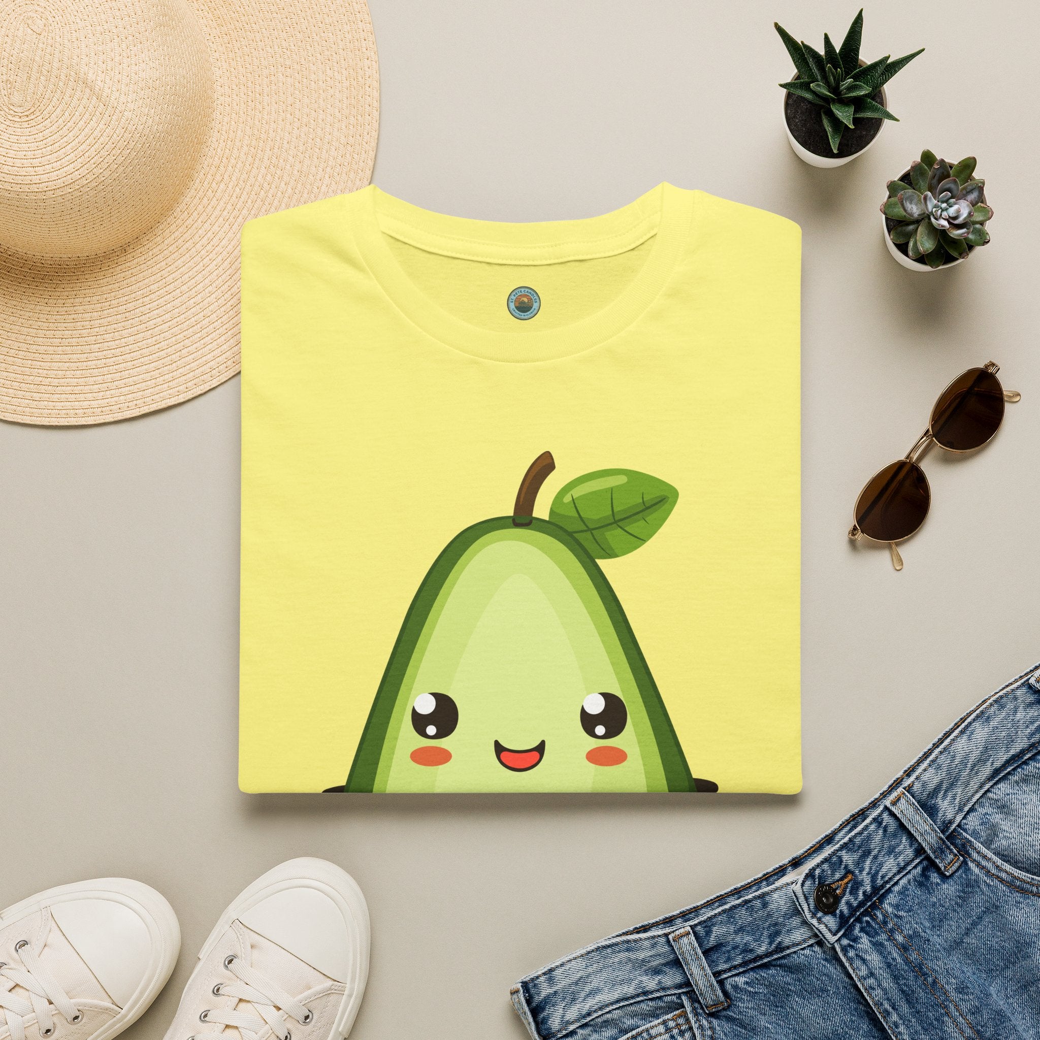 Kawaii Avocado Character T-Shirt