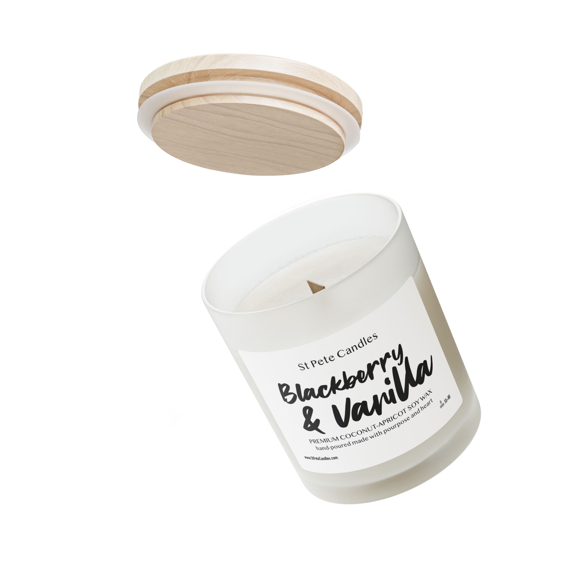 Blackberry Vanilla Coconut Apricot Soy Candle, Hand Poured Clean Burning Wax, Coastal Scented Gift, 11oz
