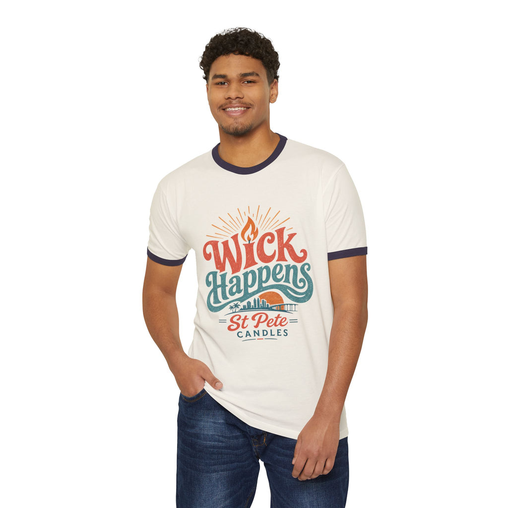 Vintage Florida Sunset T-Shirt, Wick Happens Ringer Tee