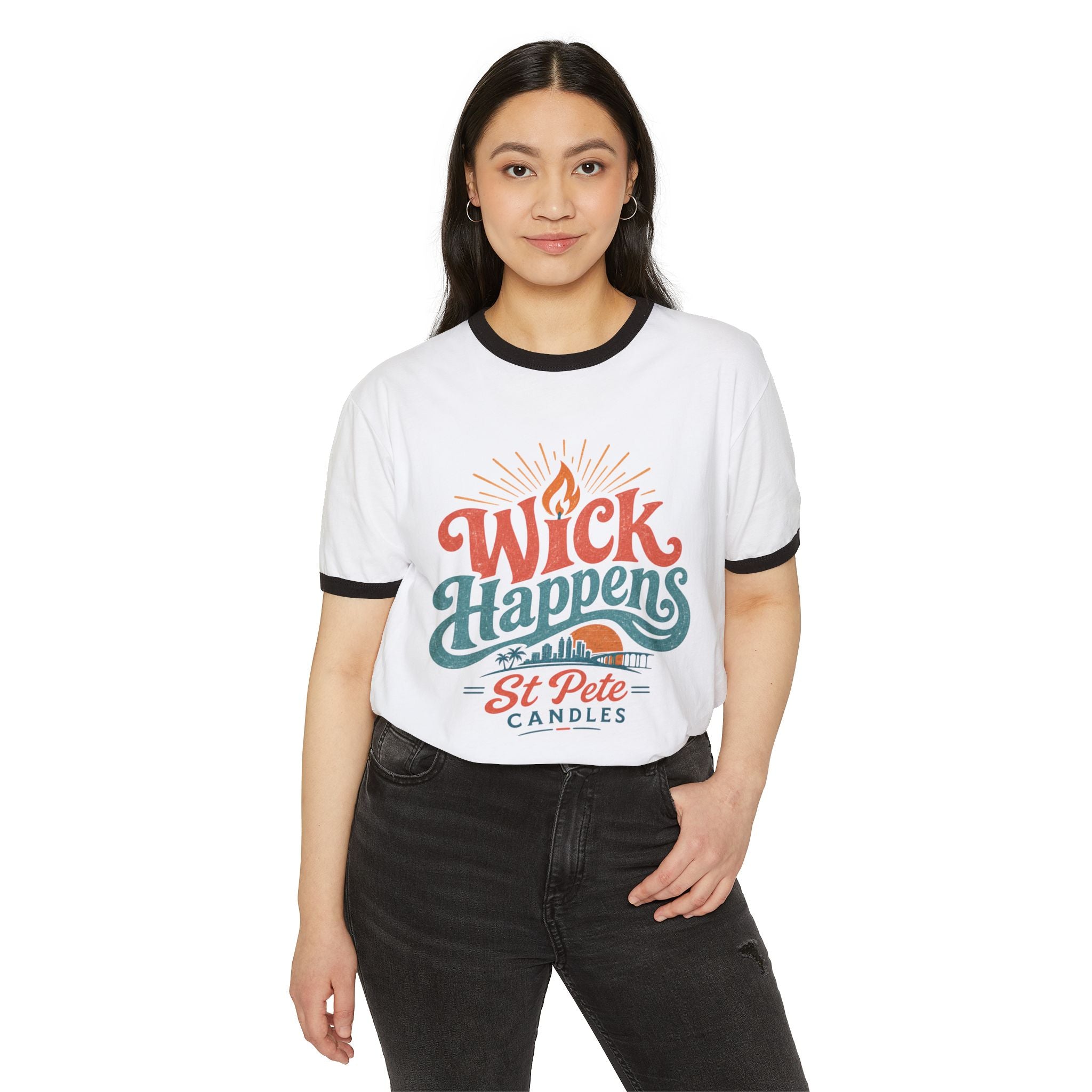 Vintage Florida Sunset T-Shirt, Wick Happens Ringer Tee