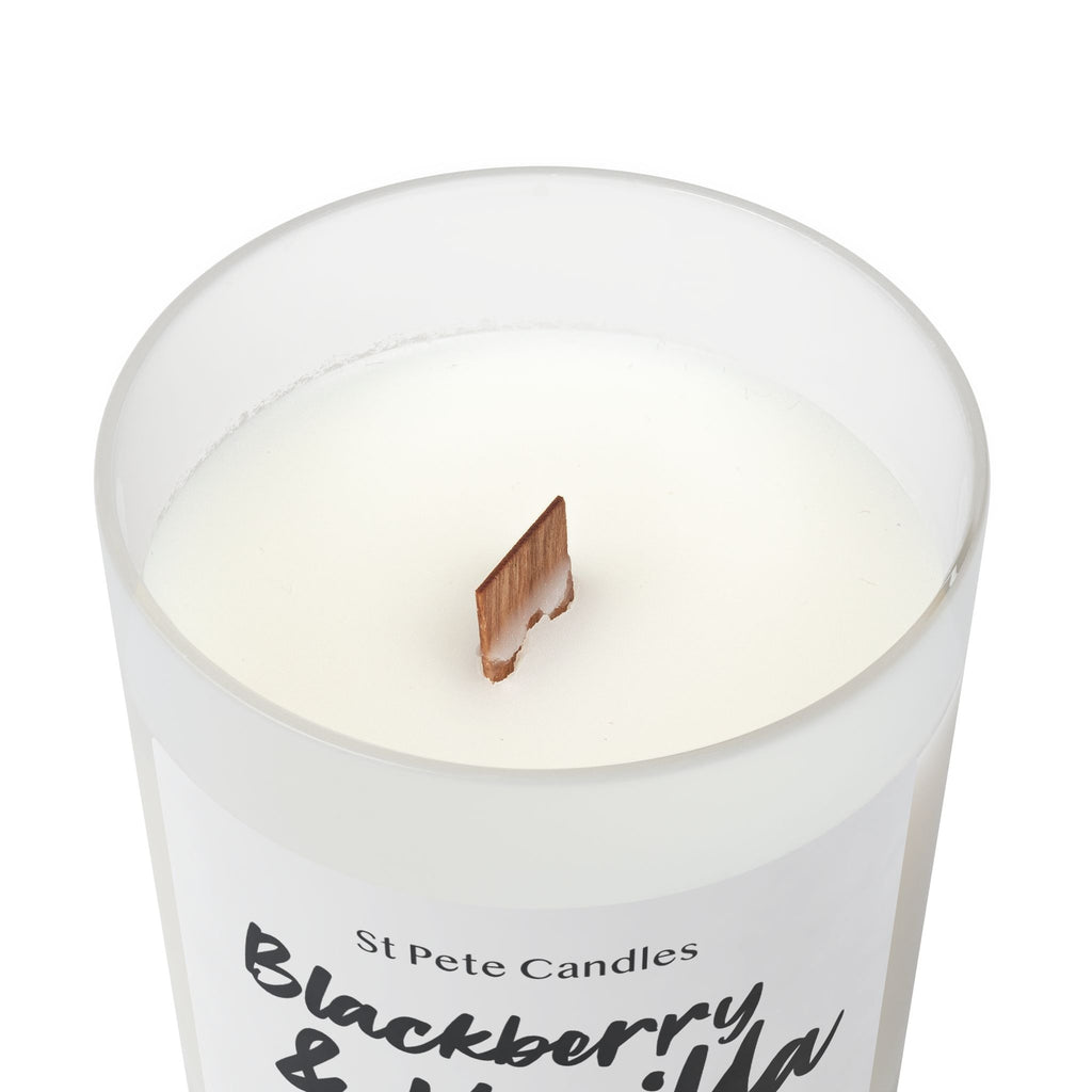 Blackberry Vanilla Coconut Apricot Soy Candle, Hand Poured Clean Burning Wax, Coastal Scented Gift, 11oz