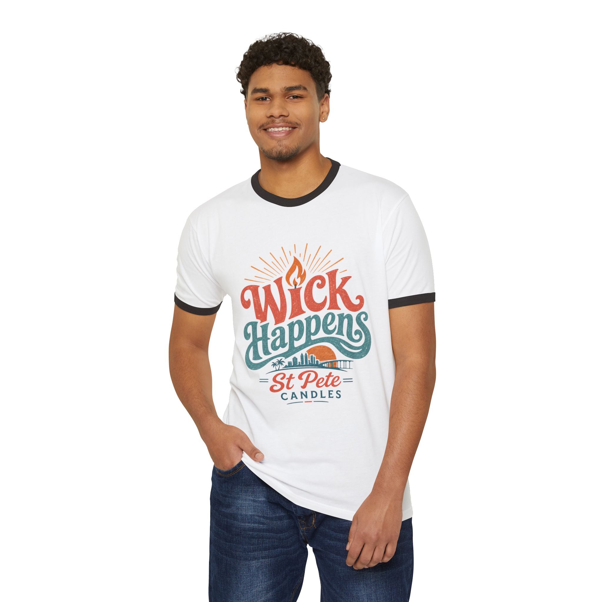 Vintage Florida Sunset T-Shirt, Wick Happens Ringer Tee