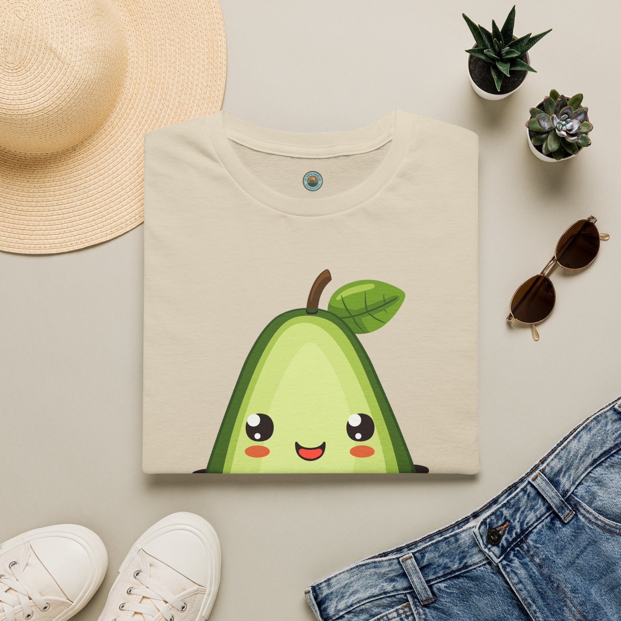 Kawaii Avocado Character T-Shirt