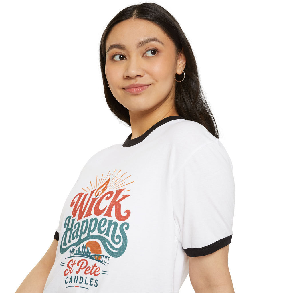 Vintage Florida Sunset T-Shirt, Wick Happens Ringer Tee