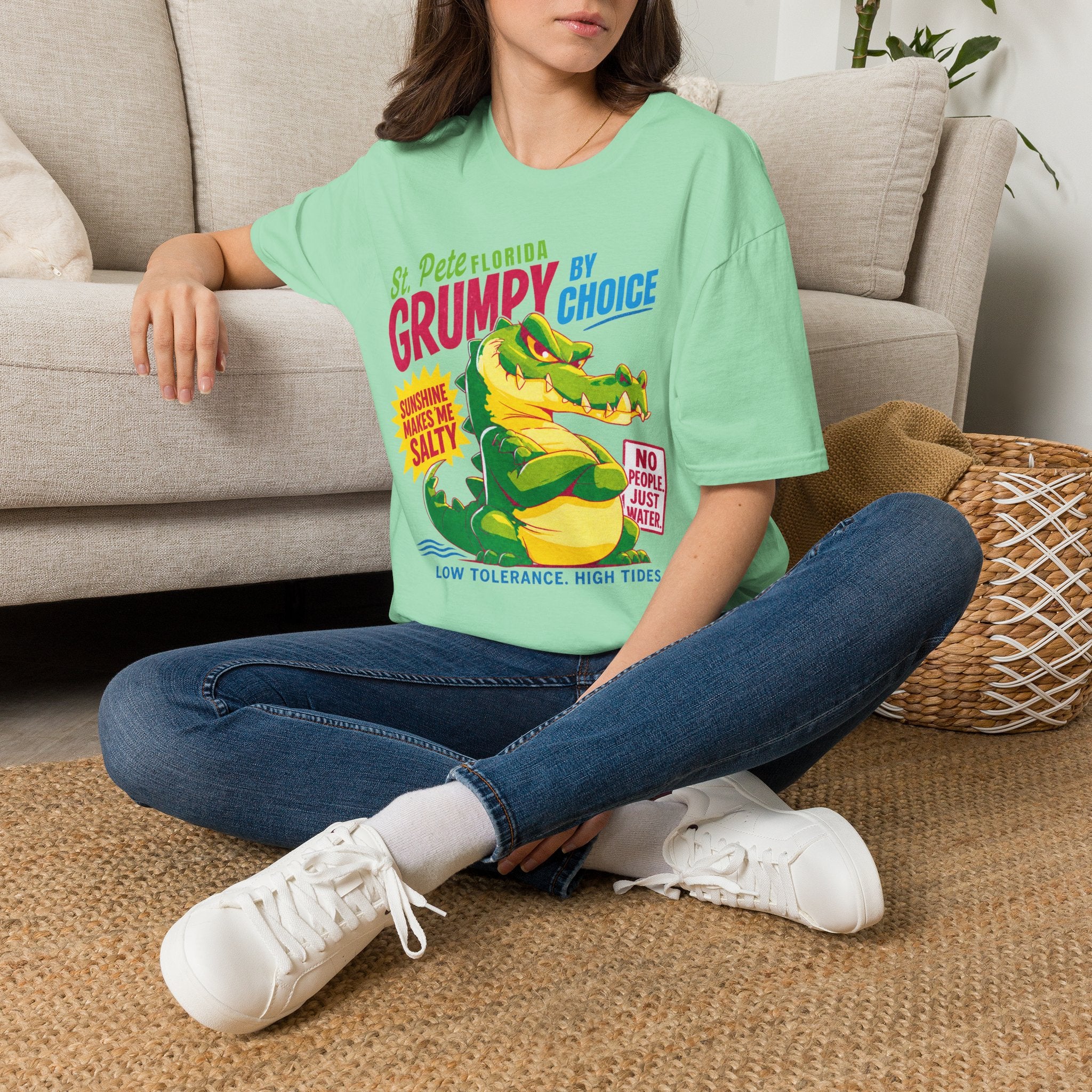 Grumpy Alligator St. Pete Florida T-Shirt | Sunshine Makes Me Salty