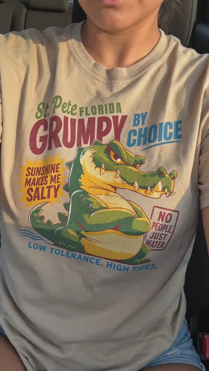 Grumpy Alligator St. Pete Florida T-Shirt | Sunshine Makes Me Salty